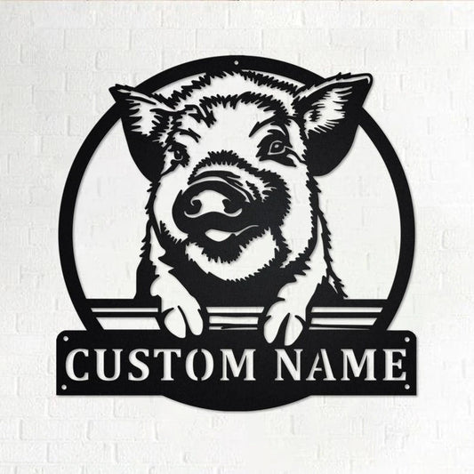 Custom Kune Kune Pig Personalized Kune Kune Pig Name Sign Decoration For Room Kune Kune Pig Custom Kune Kune Pig - 8 inches - metal sign