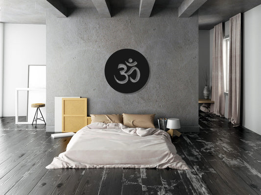 Metal Wall Decor, Om, Home Decor, Housewarming Gift, Yoga Studio Decor, Metal Wall Art,, Metal Laser Cut Metal Signs Custom Gift Ideas - 8 inches - metal sign
