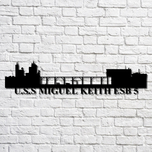 U.s.s Miguel Keith Esb 5 Navy Ship Metal Art, Custom Us Navy Ship Cut Metal Sign, Gift For Navy Veteran, Navy Ships Silhouette Metal Art, Navy Home Decor Laser Cut Metal Signs Custom Gift Ideas
