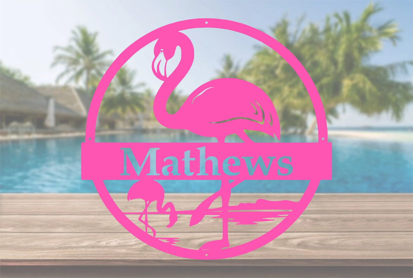 Personalized Flamingo Custom Metal Sign Personalized Family Name Metal Sign Wedding Gift Personalized Gift Metal Wall Art Laser Cut Metal Signs Custom Gift Ideas