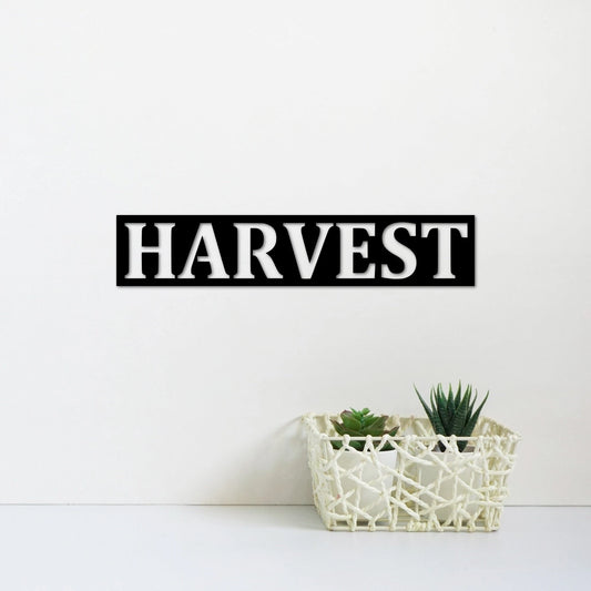 Metal Harvest Sign Rustic Kitchen Decor Harvest Decor Thanksgiving Sign Fall Decor Autumn Sign Word - 8 inches - metal sign
