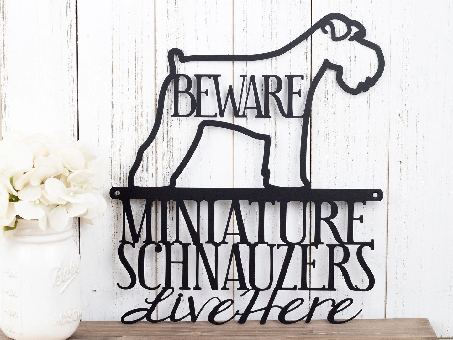 Miniature Schnauzers Live Here Metal Sign Black Schnauzer Signs Outdoor Metal Sign Beware Dog