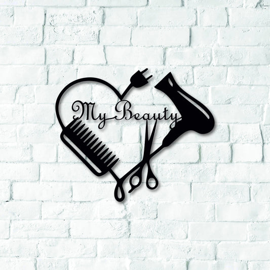 Metal Salon Sign, Custom Beauty Salon Sign, Metal Hair Salon Sign, Custom Business Decor, Hair Stylist - metal sign