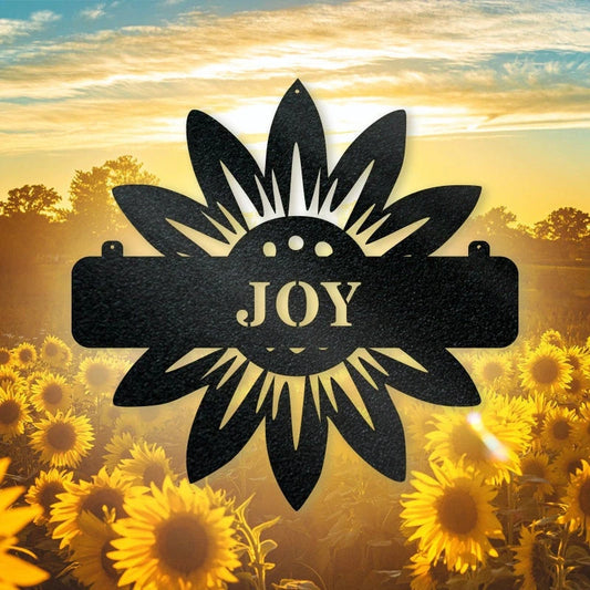 Custom Metal Sign Family Name Sign Custom Metal Hanging Welcome Sign Initials Sign Housewarming Personalized Sunflower - 8 inches - metal sign