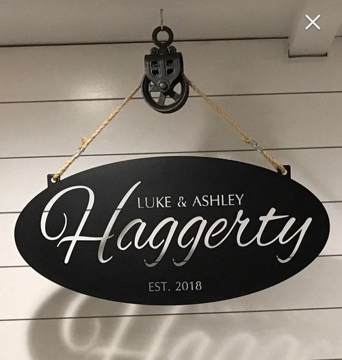 Personalized Metal Sign,laser Cut Sign With Your Name, Oval Address Sign, Metal Wall Art, Metal House Sign, Metal Laser Cut Metal Signs Custom Gift Ideas