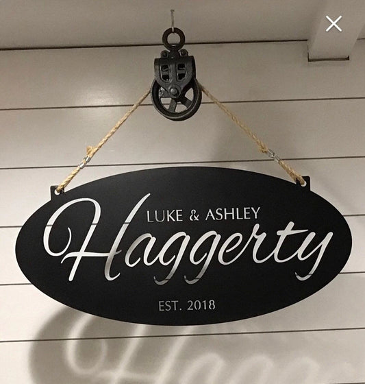 Personalized Metal Sign,laser Cut Sign With Your Name, Oval Address Sign, Metal Wall Art, Metal House - metal sign