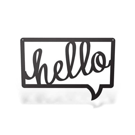 Hello Bubble Sign Cut Metal Sign Metal House Sign - 8 inches - metal sign