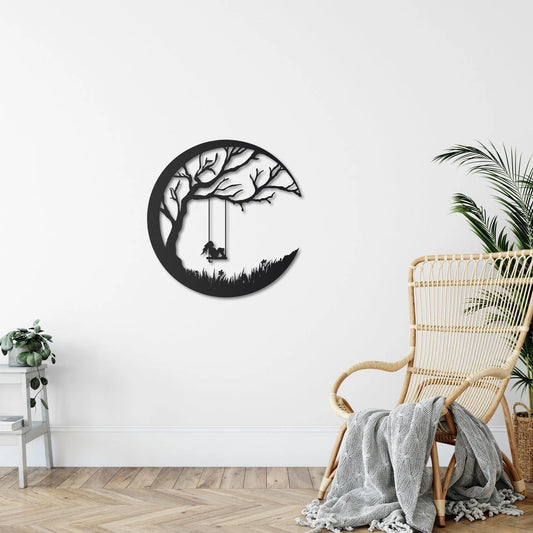 Dream on Moon (Circle) Decor Wall Art Cut Metal Sign Laser Cut Metal Signs Custom Gift Ideas - 8 inches - metal sign