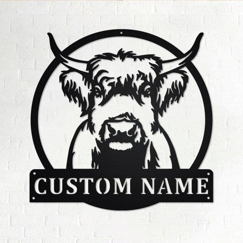 Custom Highland Cow Personalized Highland Cow Name Sign Decoration For Room Highland Cow Custom Highland Cow