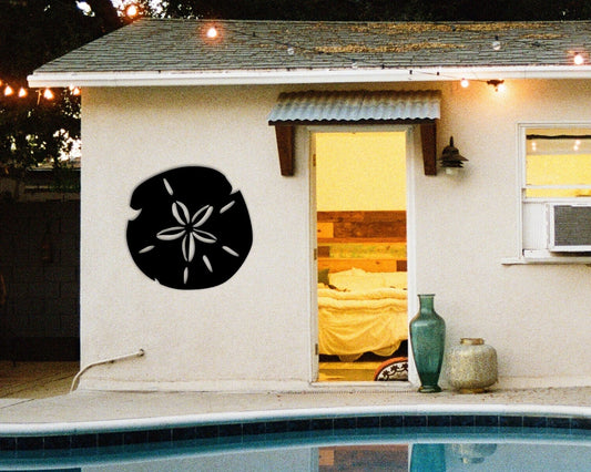Sand Dollar Custom Decor For Beach House Ocean Home Gift Ideas Beach Decorations For Home Beach Condo Decor Decorate Beach - 8 inches - metal sign
