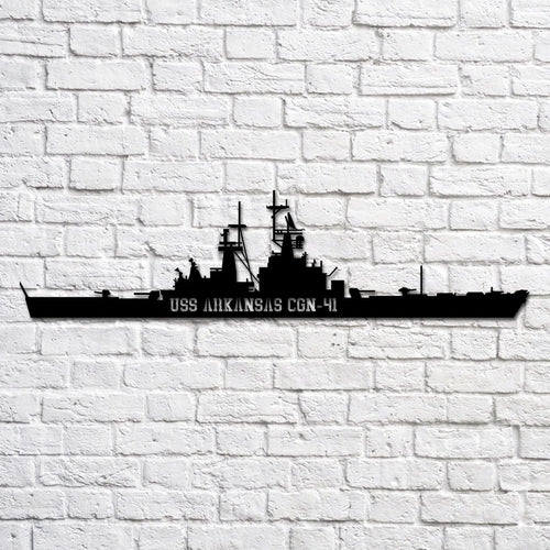 Uss Arkansas Cgn41 Navy Ship Metal Art, Custom Us Navy Ship Cut Metal Sign, Gift For Navy Veteran, Navy Ships Silhouette Metal Art, Navy Home Decor Laser Cut Metal Signs Custom Gift Ideas