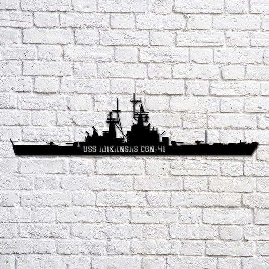 Uss Arkansas Cgn41 Navy Ship Metal Art, Custom Us Navy Ship Cut Metal Sign, Gift For Navy Veteran, Navy - metal sign