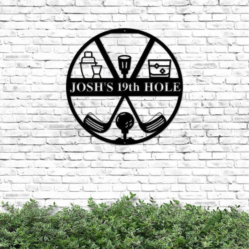 Personalized Golf Metal Sign 19th Hole Sign Golf Golf Gifts For Men Man Cave Sign Metal Sign Gift For Golfer