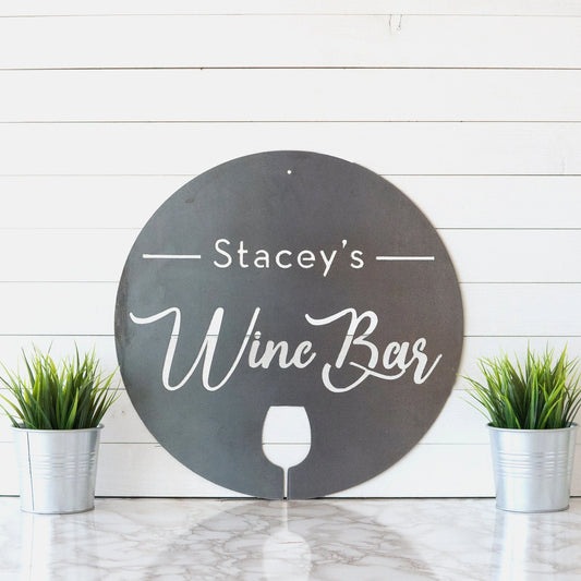 Custom Wine Bar Sign, Wine Sign, Bar Sign, Metal Sign, Custom Bar Signs, Wedding Anniversary Gift - wedding detail