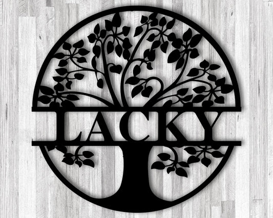 Personalized Tree Of Life Sign, Custom Metal Tree Of Life Sign, Metal Wall Art, Custom Family Name Sign - metal sign