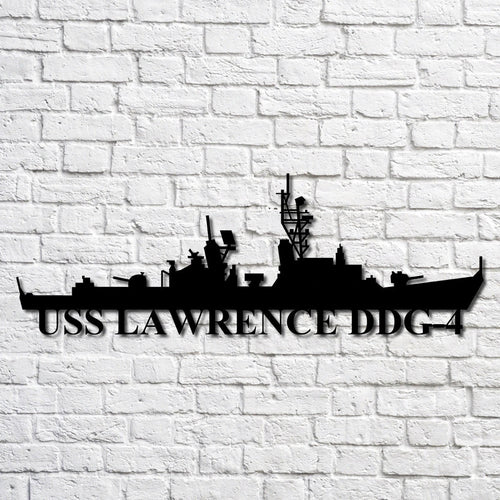 Uss Lawrence Ddg4 Navy Ship Metal Art, Custom Us Navy Ship Cut Metal Sign, Gift For Navy Veteran, Navy Ships Silhouette Metal Art, Navy Home Decor Laser Cut Metal Signs Custom Gift Ideas