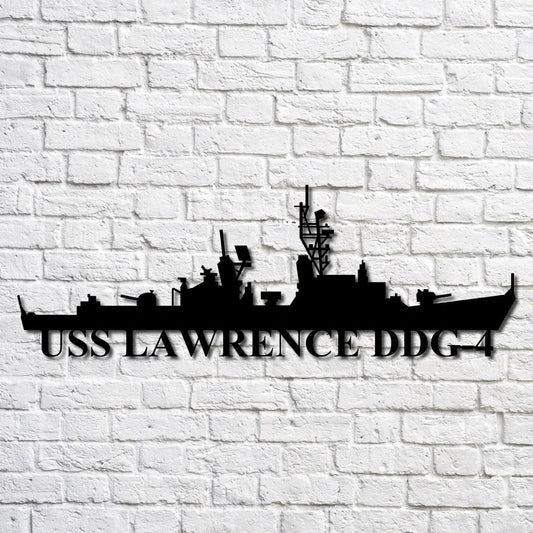 Uss Lawrence Ddg4 Navy Ship Metal Art, Custom Us Navy Ship Cut Metal Sign, Gift For Navy Veteran, Navy - metal sign