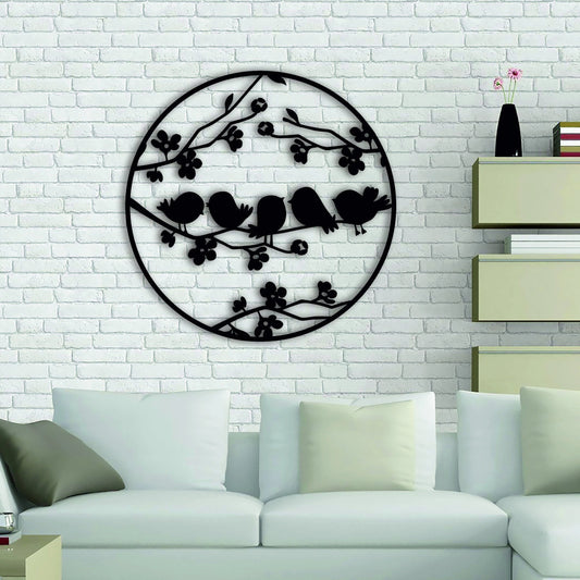 Birds Animal Interior Metal Sign Office Birds On Branch Animal Wild Minimalist Wall Art
