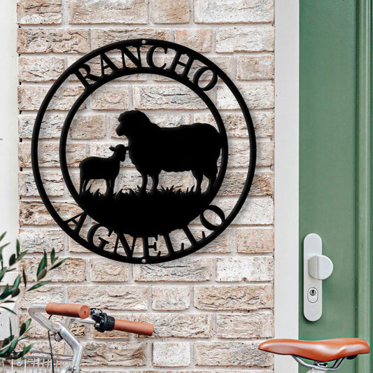 Sheep Metal Sign, Custom Sheep And Lamb, Farmer Sign, Personalized, Established, Plasma Cut Steel Sign - metal sign