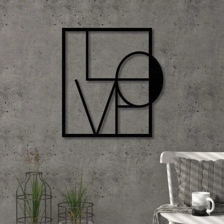 Love Squared Modern Decor Wall Art Cut Metal Sign Laser Cut Metal Signs Custom Gift Ideas