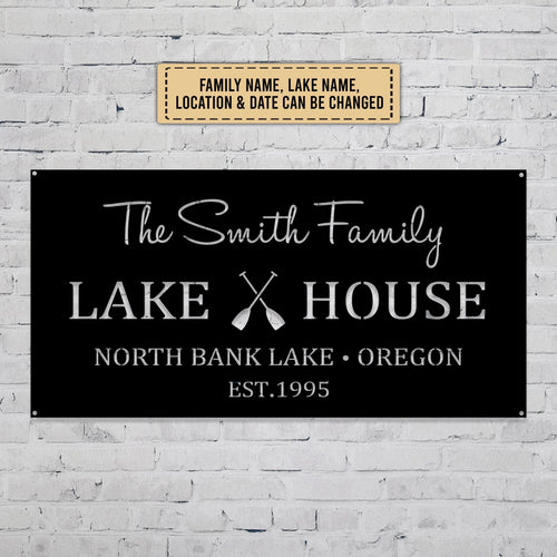 Personalized Lake House Metal Signs, Family Name Lake House Est Date Metal Sign, Lake House Decor, Lake House Sign, Wall Art Laser Cut Metal Signs Custom Gift Ideas