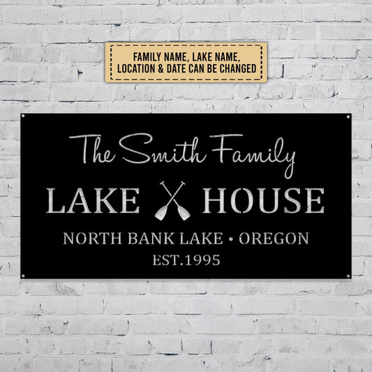 Personalized Lake House Metal Signs, Family Name Lake House Est Date Metal Sign, Lake House Decor, Lake - metal sign