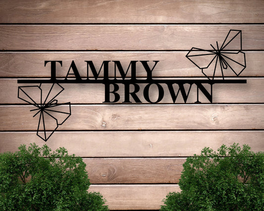 Personalized Metal Butterfly Garden Decor, Butterfly Wall Art, Outdoor Garden Signs, Personalized - metal sign