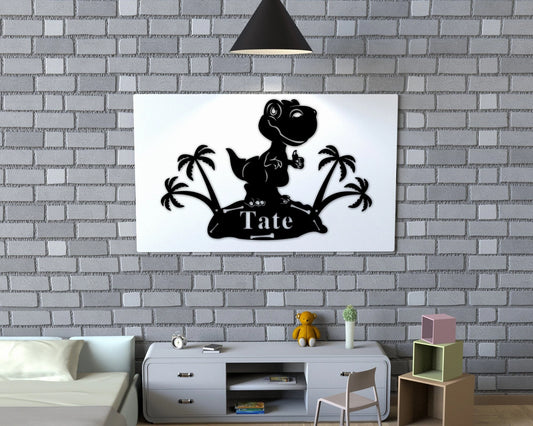Dinosaur Name Sign. Nursery Decor, Personalized Metal Sign, Metal Name, Personalized Name Sign, Metal - metal sign