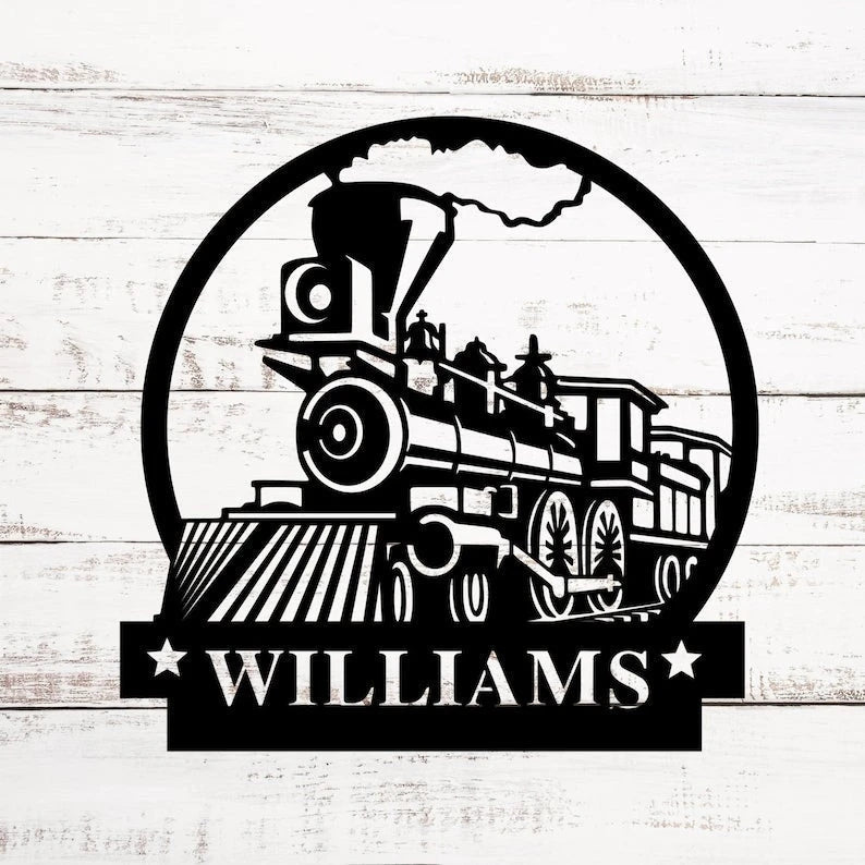 Train Metal Sign Metal Wall Decor Custom Metal Name Sign