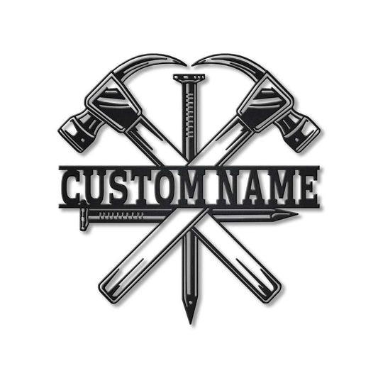 Personalized Carpenter Metal Sign Art, Custom Carpenter Metal Sign, Carpenter Monogram Gift, Job Gift - metal sign