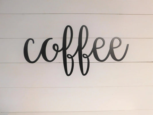 Coffee Sign Metal Coffee Sign Rustic Word Art Sign Coffee Bar Decor Coffee Gift - 8 inches - metal sign