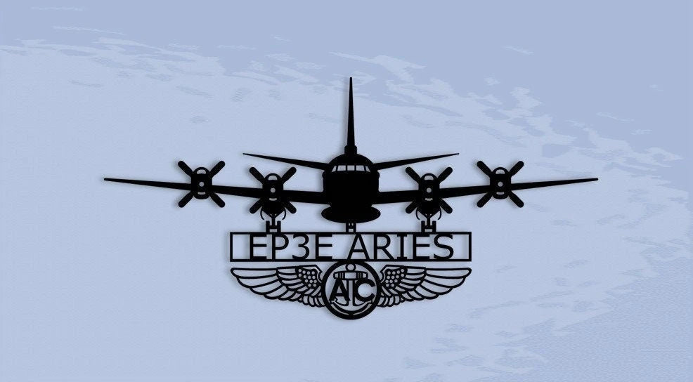 Ep3e Aries With Aircrew Wings Naval Aircraft Metal Sign Cut Metal Sign Wall Decor