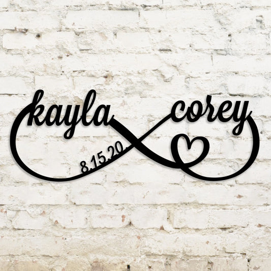Personalized Infinity Metal Sign, Infinity Name Sign, Infinity Sign Containing Names, Anniversary Gift - wedding detail