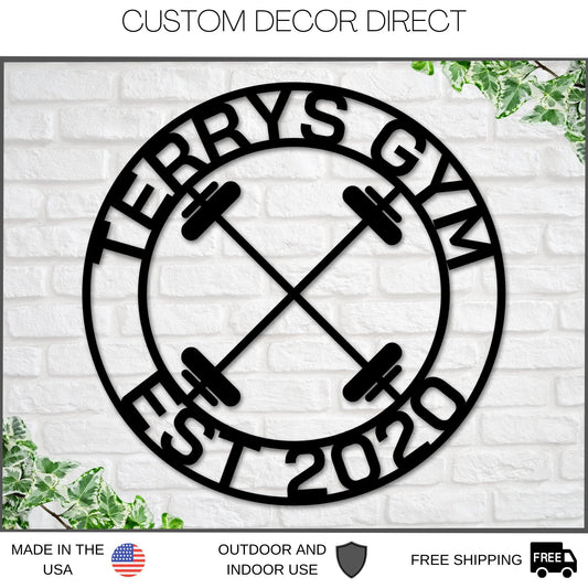 Personalized Gym Sign, Gym Name Sign, Home Gym Sign, Cross Fit Sign, Custom Weight Name Sign, Metal Wall - metal sign