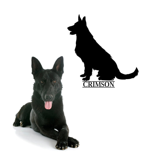 German Shepherd Dog Garden Art Metal Dog Sign Police Dog Gift Dog Lover Gifts K9 Unit - 8 inches - metal sign
