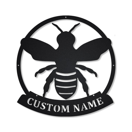 Personalized Bee Queen Monogram Metal Sign Art, Custom Bee Queen Metal Wall Art, Bee Antler Decor - metal sign