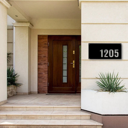 Minimalist Custom Metal Address Plaque Personalized Modern House Number Sign Modern Minimalist Address Metal Sign Metal Sign For Door - 8 inches - metal sign