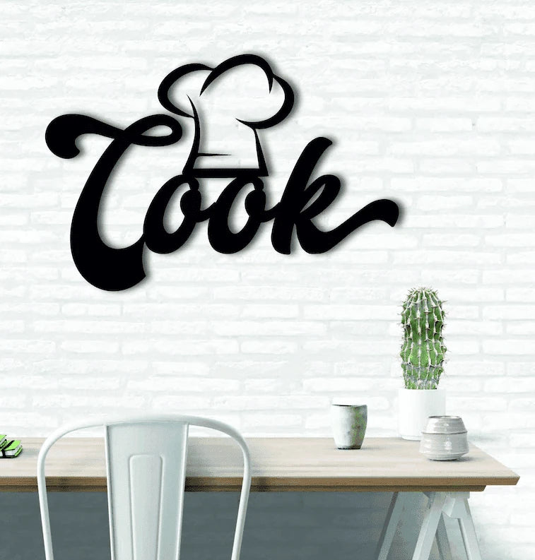 Cook chef hat kitchen decor Cut Metal Sign Laser Cut Metal Signs Custom Gift Ideas