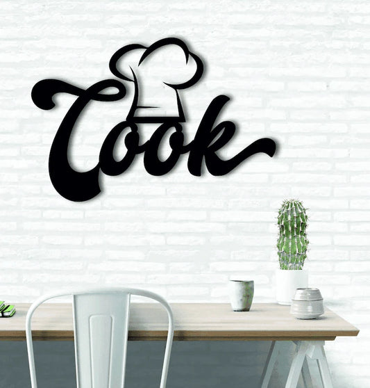 Cook chef hat kitchen decor Cut Metal Sign Laser Cut Metal Signs Custom Gift Ideas - 8 inches - metal sign