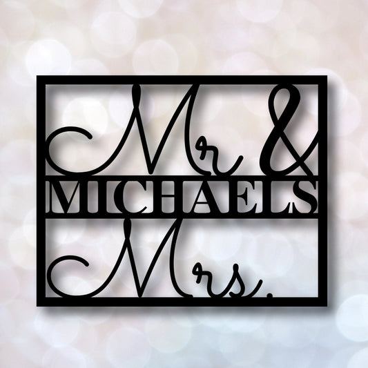Mr And Mrs Sign, Mr And Mrs Wedding Sign, Last Name Sign, Personalized Name Sign, Gift For Couple - wedding detail