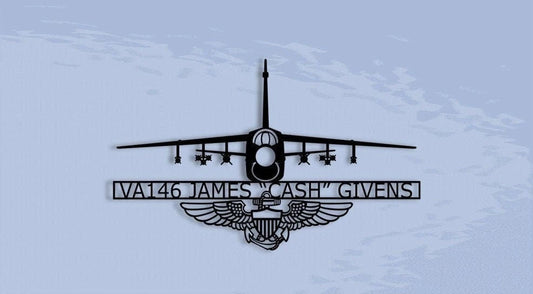 A7 Corsair Vaxx Personalized Military Attack Aircraft Metal Sign Cut Metal Sign Wall Decor