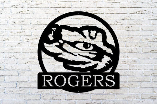 Eye of the Tiger Metal Sign Personalized Tiger Eye Louisiana State Decor Custom Metal Sign Man Cave Louisiana Wall Art Father's Day
