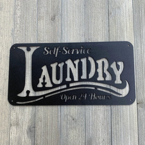 Self Service Laundry Metal Sign Cutout Cut Metal Sign Wall Metal Art