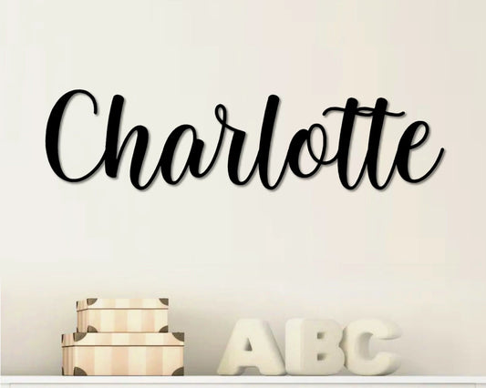 Custom Metal Name Sign, Kembara Cursive Script, Nursery Wall Decor, Personalized Kids Room Decor - metal sign