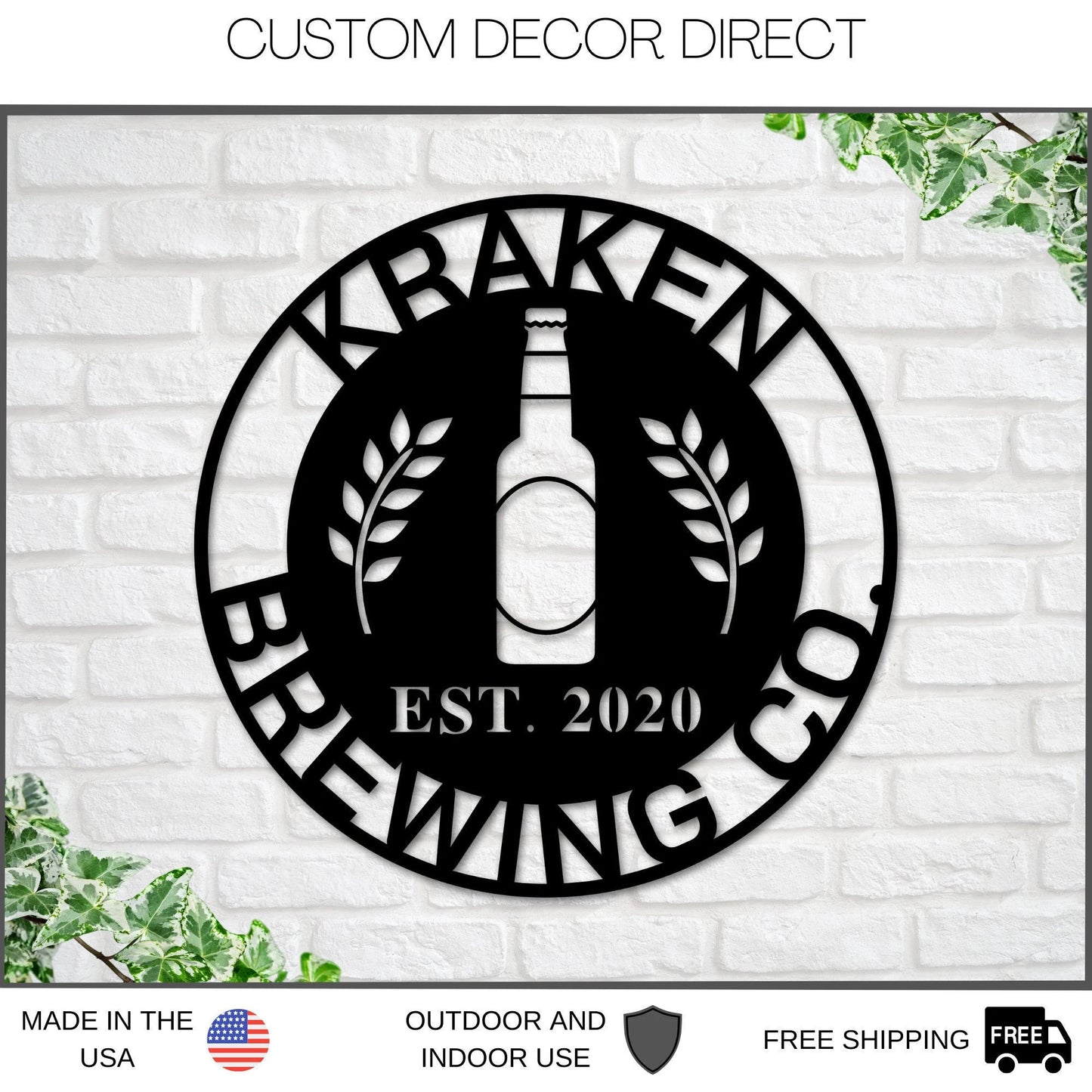 Christmas Gift, Personalized Brewery Metal Sign, Gift For Him, Boyfriend Gift, Husband Gift, Metal Wall Art, Housewarming, Metal Wall Yorch Laser Cut Metal Signs Custom Gift Ideas