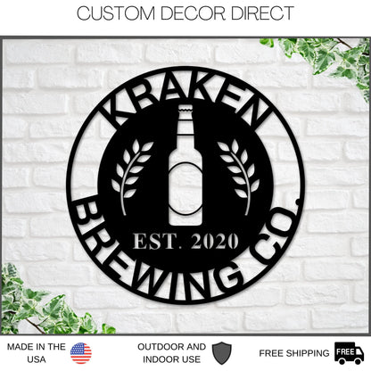Christmas Gift, Personalized Brewery Metal Sign, Gift For Him, Boyfriend Gift, Husband Gift, Metal Wall Art, Housewarming, Metal Wall Yorch Laser Cut Metal Signs Custom Gift Ideas