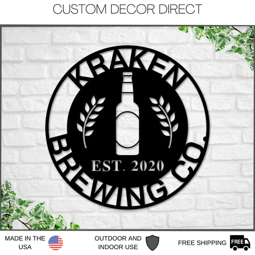 Christmas Gift, Personalized Brewery Metal Sign, Gift For Him, Boyfriend Gift, Husband Gift, Metal Wall Art, Housewarming, Metal Wall Yorch Laser Cut Metal Signs Custom Gift Ideas