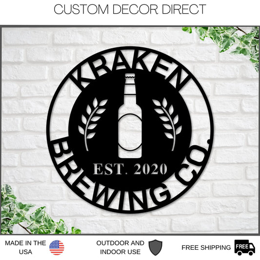 Christmas Gift, Personalized Brewery Metal Sign, Gift For Him, Boyfriend Gift, Husband Gift, Metal Wall Art, Housewarming, Metal Wall Yorch Laser Cut Metal Signs Custom Gift Ideas