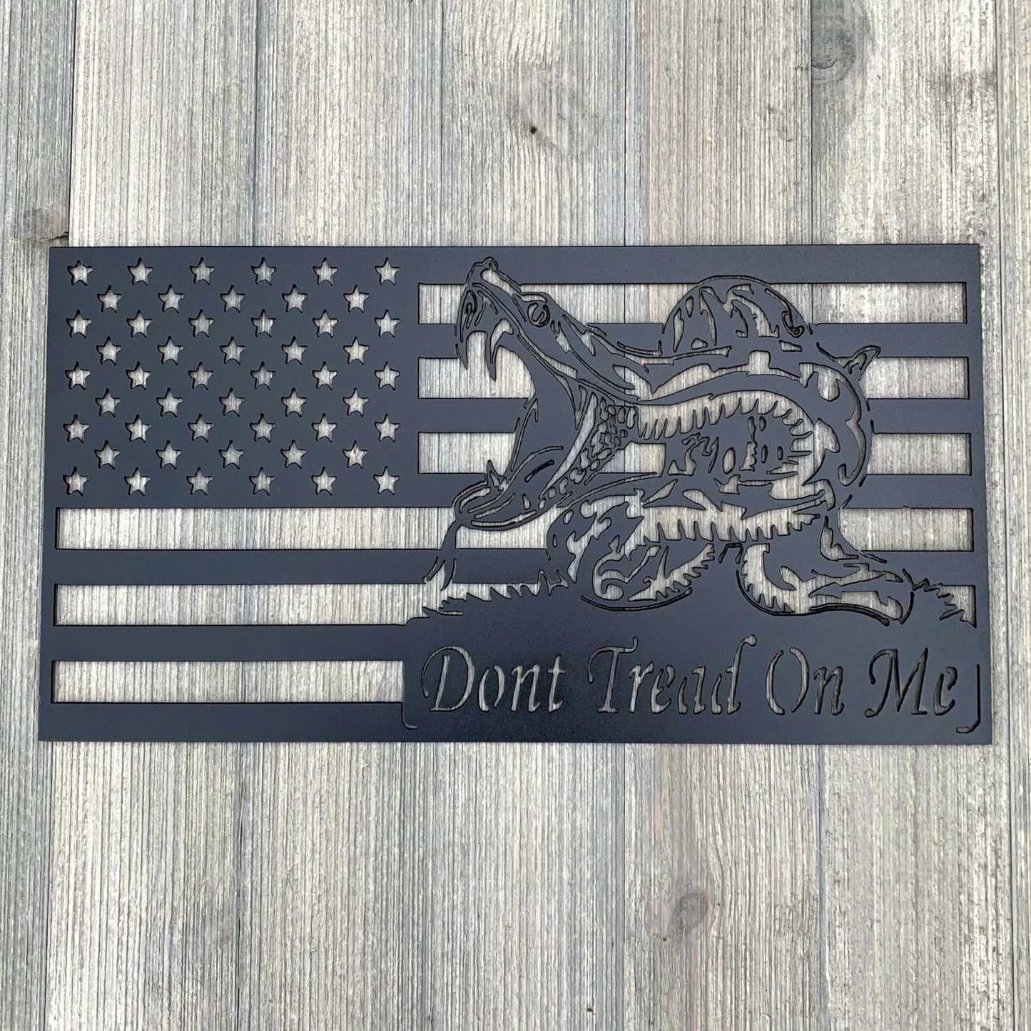 Don't Tread On Me Flag Metal Sign Cutout Cut Metal Sign Wall Metal Art
