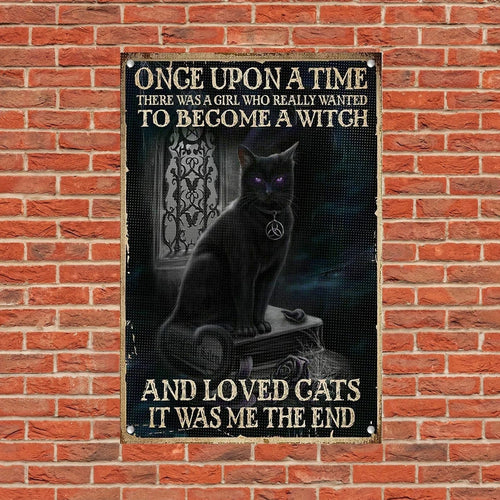 Black Cat Witch Once Upon A Time Love Cats It Was Me Metal Sign Wall Metal Sign